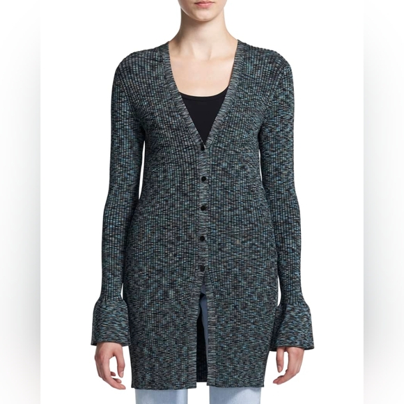 Theory Ribbed Viscose Long Cardigan Small - Picture 1 of 6